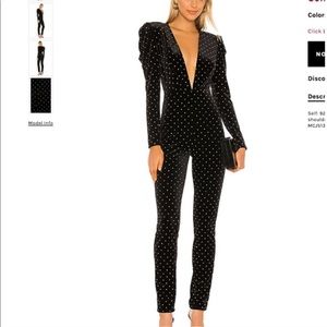 Michael Costello Velvet Rhinestone  Lulu Jumpsuit